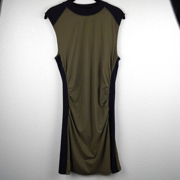 Daily Practice by Anthropologie Colorblock Mini Sleeveless Bodycon Dress L Olive - Picture 10 of 10